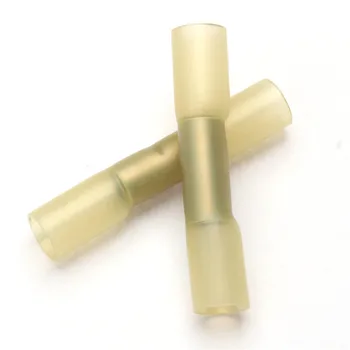

100Pcs Yellow Heat Shrink Wire Connectors Butt Terminals fit Wire/Cable 6.0-4.0mm2 Waterproof Crimping Terminal 12-10AWG Set