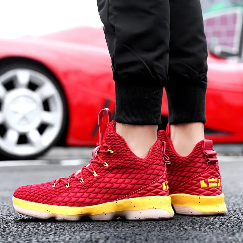 JINBEILEE Basketball Shoes Men's High-top Sneakers Increased Wear-resistant Warm Flying Woven Casual Tide Shoes Outdoor Shoes