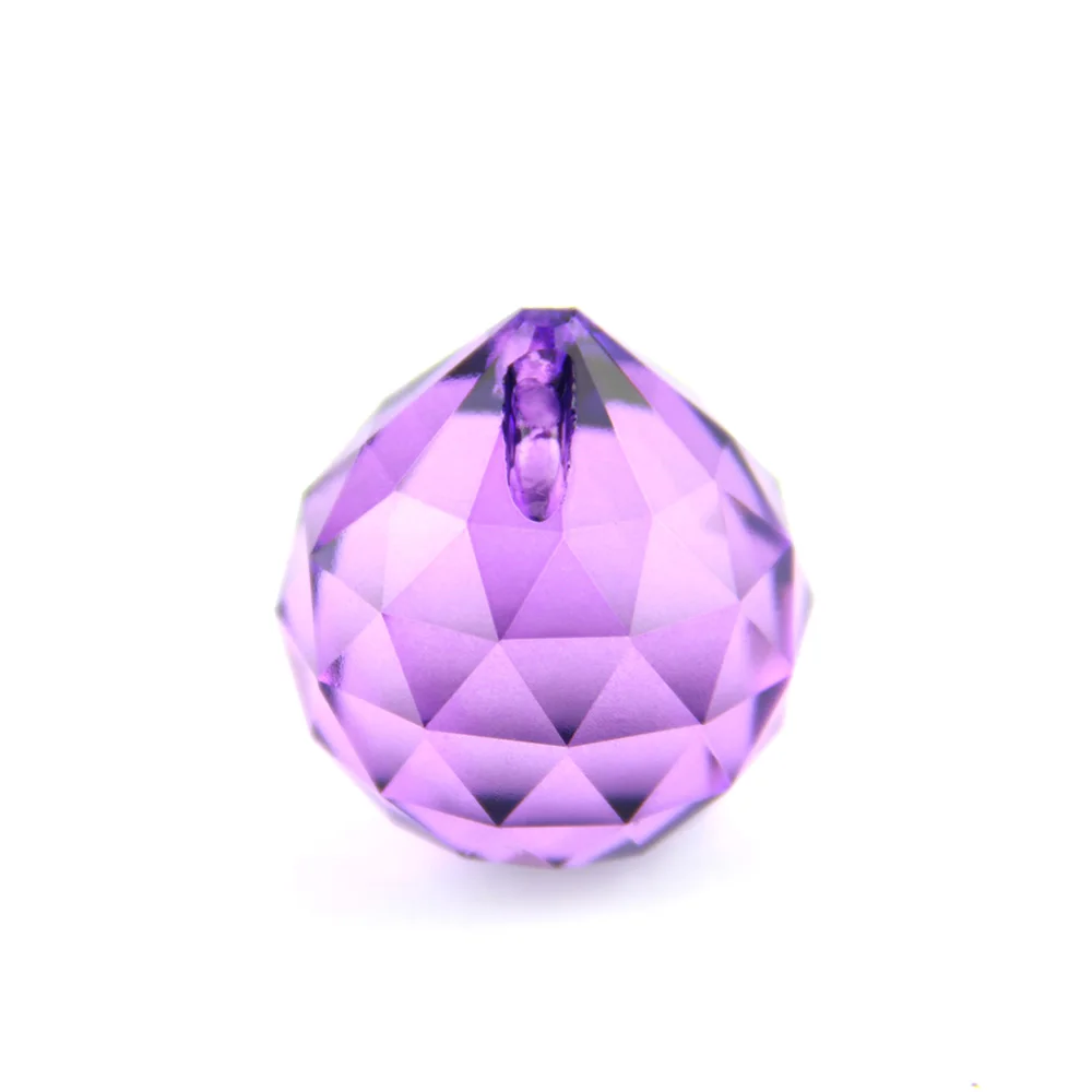 10PCS/Lot 40mm Violet Color Crystal Faceted Ball Glass Prism Balls X-MAS Decoration Free Shipping | Лампы и освещение
