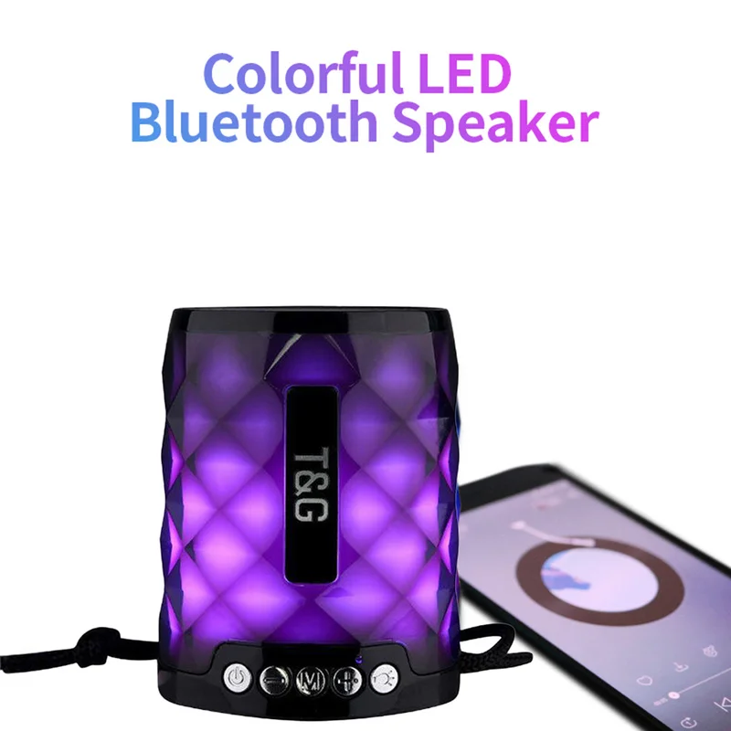 Красочный светодиодный Bluetooth динамик Портативный Открытый бас громкоговоритель