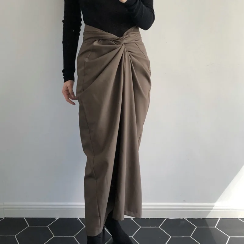 

LANMREM 2019 New Arrival Women Fashion Bandage High Waist Pleated Skirt Female Solid Color Sexy Spring Autumn Bottoms TA991