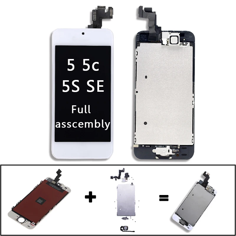 Полная сборка ЖК экран для iPhone 5 5s дисплей сенсорный дигитайзер полная замена