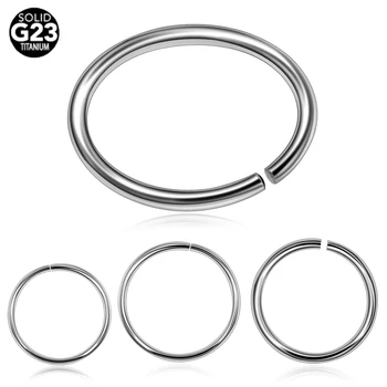 

Hot Sale 1PC Titanium Seamless Hinged Nose Hoop Rings Ear Septum Cartilage Tragus Helix Piercing Charming Jewelry 20g&18g