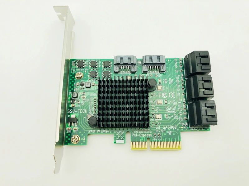 PCI E Express на SATA 3 0 III 6 ГБ контроллер карточка SSD PCIe 8 портов SATA3.0 адаптер Raiser