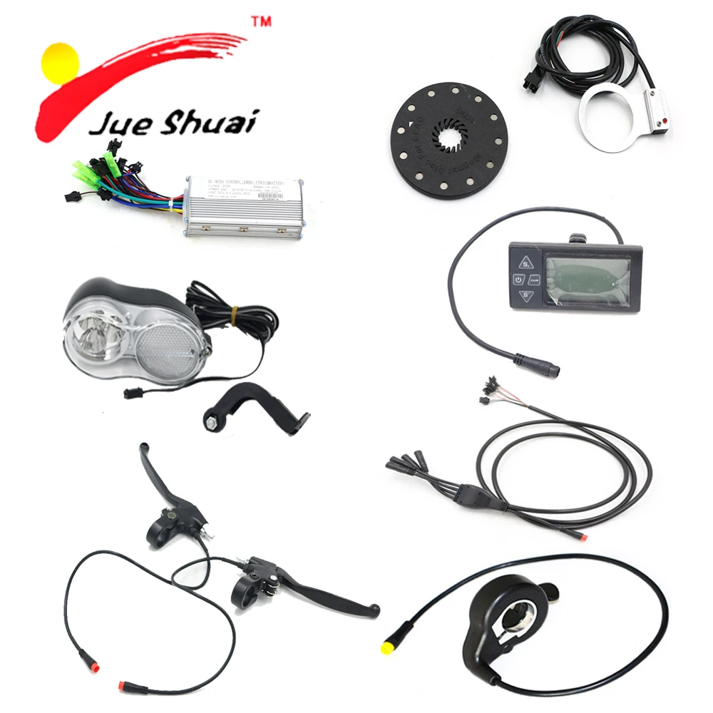 

JS 36V 48V Electric Bicycle Components Kit with 250W 500W Controller Head Light Waterproof LCD Display PAS DIY Cycling Parts