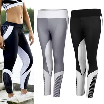

Casual Leggings Women Fitness Leggings Color Block Autumn Winter Quick Drying Workout Pants Leggings
