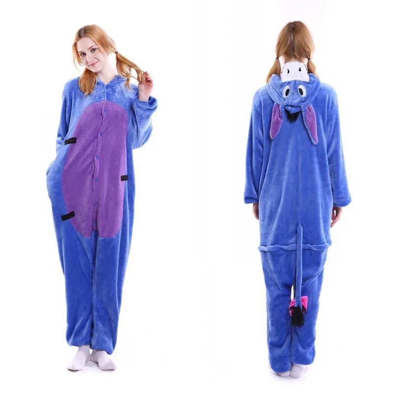 Фланель Onesie Женщины унисекс для взрослых Kigurumi пижамы животных костюмы