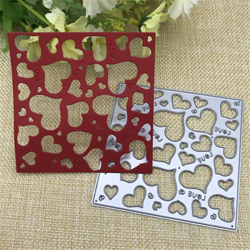 

Square heart Metal Cutting Dies Stencils For Card Making Decorative Embossing Suit Paper Cards Stamp DIY