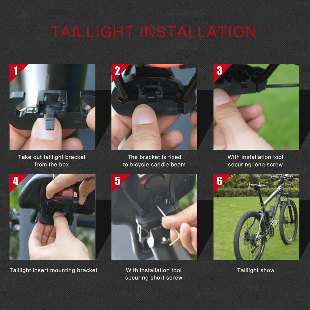 Best Bike Taillights Intelligent Anti-Theft Bicycle Alarm LED Cycling Strobe Warning Electric Bell with Wireless Remote USB 2