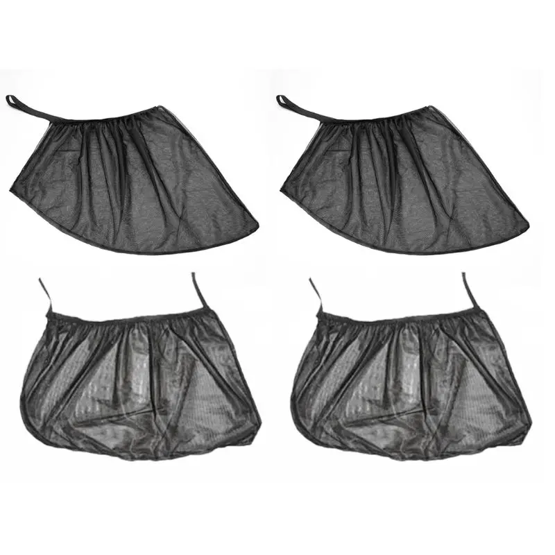 

4pcs Universal Car Sunshade Black Mesh Sunshade Breathable Set Protector Cover For Front/Rear Window