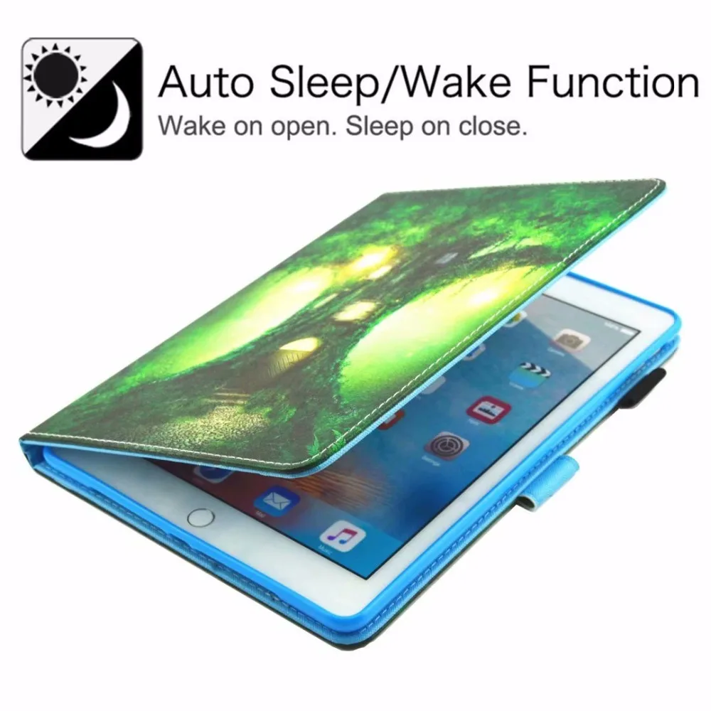

Colorful Patten Stand Filp Leather Case for IPad 9.7 2018 2017 A1822 A1823 A1893 A1954 Cases Cover Funda with Auto Wake Sleep