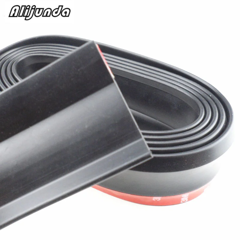 2.5 m front lip bumper car kit buffer tape soft black bumper for Honda
