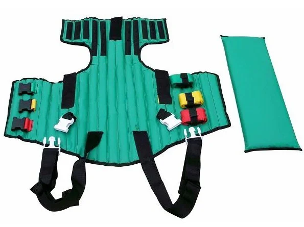 

Eemgerncy fitted first aid equipment green brancard Plymouths half-length spine stretcher