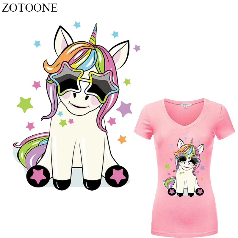 

ZOTOONE Cartoon Unicorn Patches Heat Transfer Vinyl Applique Iron on Transfers for Clothing DIY T-shirt Dresses Thermal Press E