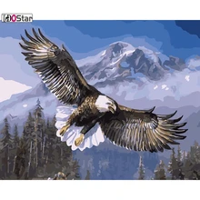 Летящий Орел высоко в воздухе, живопись по номеру, пейзаж масляной живописи, DIY Рисование на холсте для украшения стен