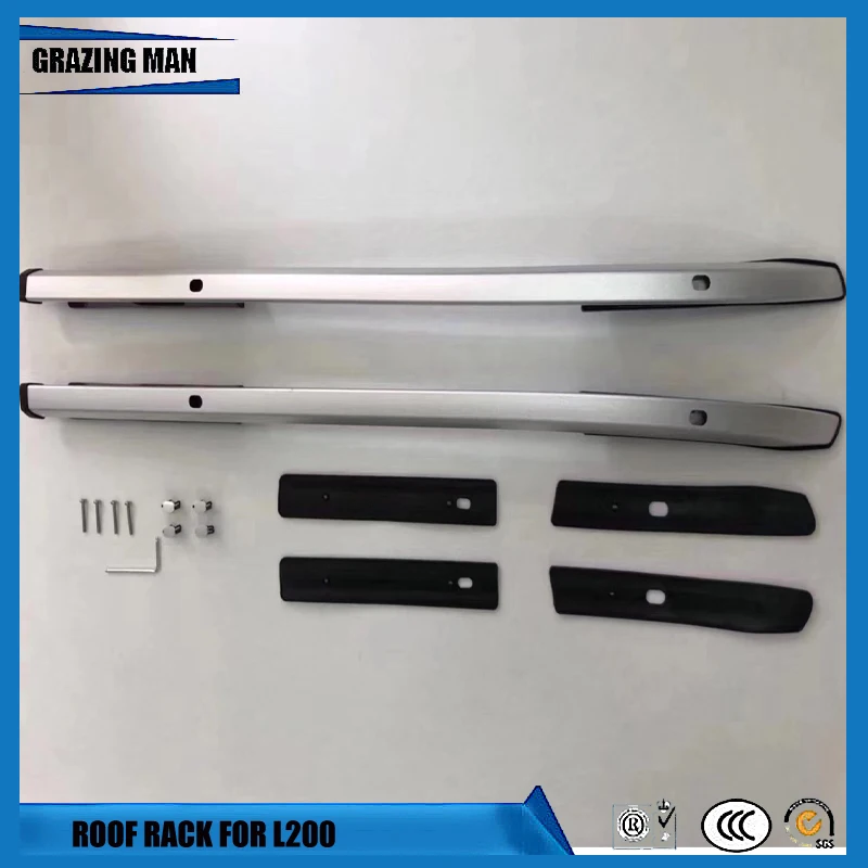 2 PCS الألومنيوم سبيكة حامل سقفي الرف والعتاد السكك الحديدية سيارة الجبهة حامل الحقائب صالح ل L200 2007 2015 15 16 17 18 2018