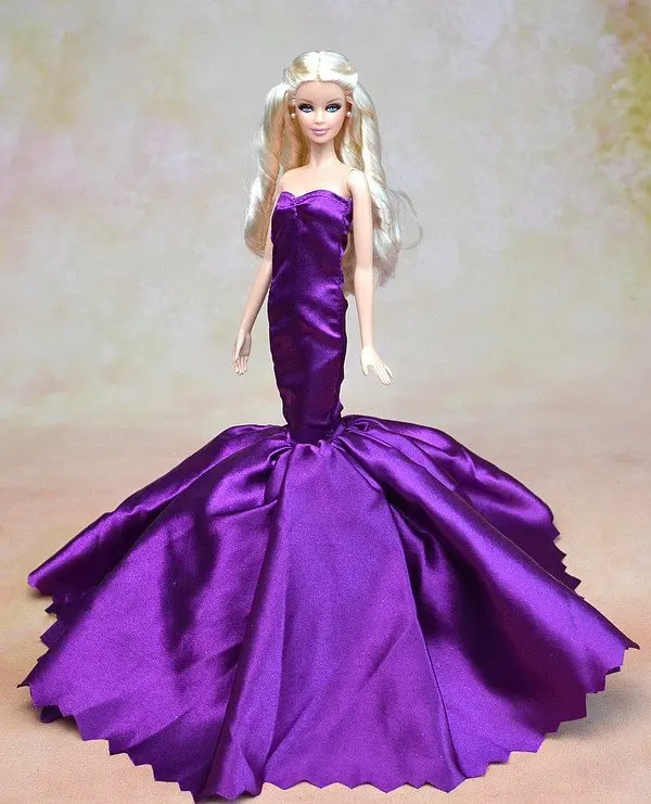 Светильник голубое модное платье русалки для куклы Барби свадебное платье с юбкой-годе для куклы Барби одежда платья ручной работы
