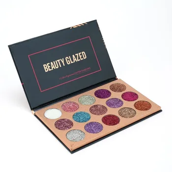 

BEAUTY GLAZED Portable Eyeshadow Palette 15 Ultra Pigmented Glitter Shadow Pressed Glitter Make Up Flash Long Lasting Eye Shadow