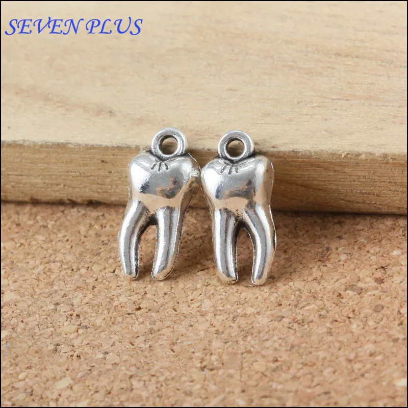 High Quality 20 Pieces/lot 8mm*16mm Antique Silver Plated Metal Charm