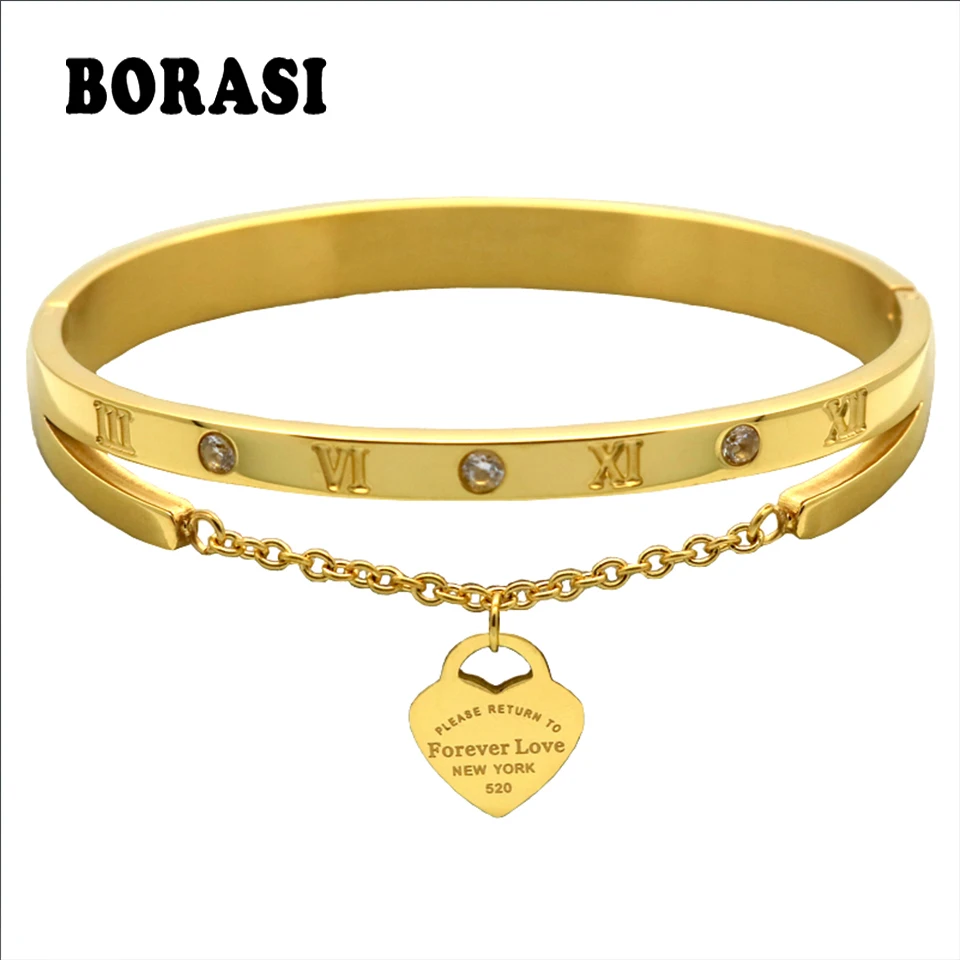 מוצר Luxury Famous Brand Jewelry Pulseira Rose Gold Stainless Steel