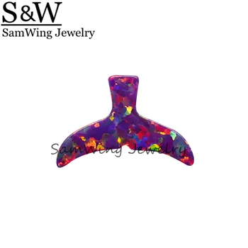 

50PCS/lot 10x15mm Classical Hollow Whale tail Opal Synthetic Hollow Fire Opal for DIY Jewelry Necklace Lab created opal beads