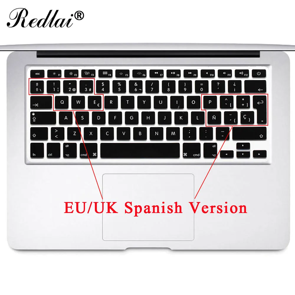 

Redlai EU Spanish Language Gradient/Solid Color Keyboard Cover Sticker For Macbook Air 13 Pro 13 15 Retina Keyboard Film
