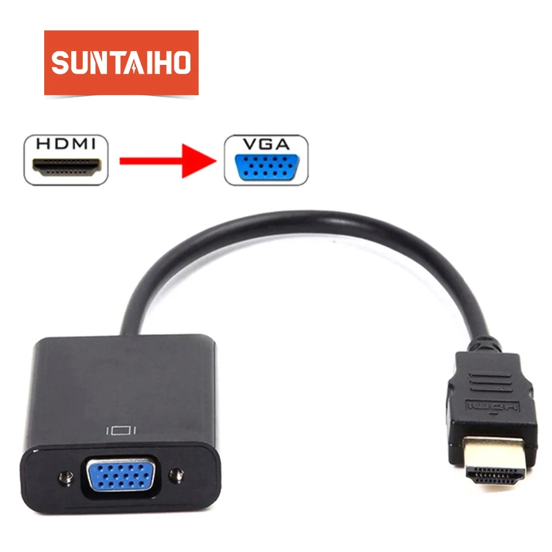 Suntaiho HDMI to VGA Cable HDMI Male to VGA Female RGB Analog VGA Video Audio Converter Adapter Cables HD 1080P forPC Laptop DVD Suntaiho HDMI to VGA Cable HDMI Male to VGA Female RGB Analog VGA Video Audio Converter Adapter Cables HD 1080P forPC Laptop DVD