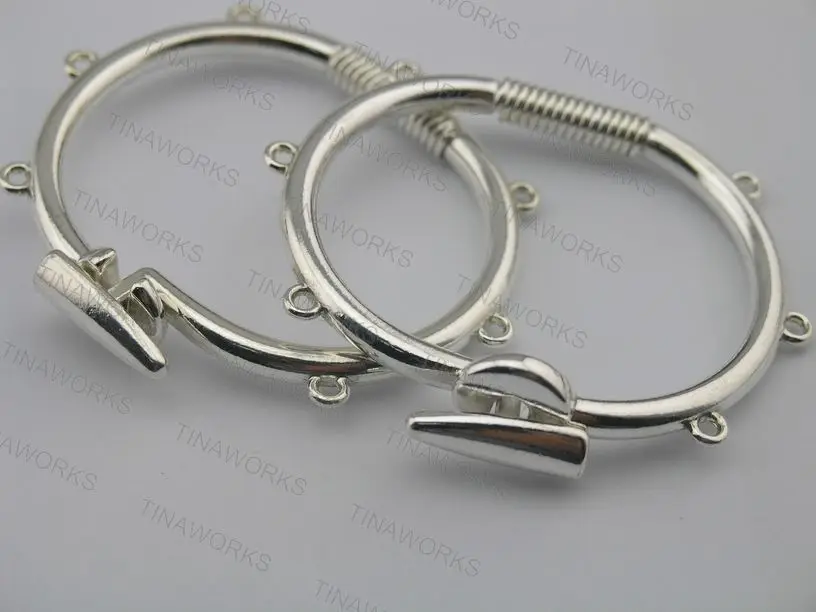 

Free Shipping 10Pcs Antique Silver Expandable/Adjustable Hook/Lock Bangle Bracelet With Loops--CLP1063
