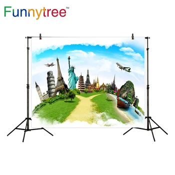 

Funnytree backdrops for photography studio travel Aircraft famous building photographic accessories background photobooth