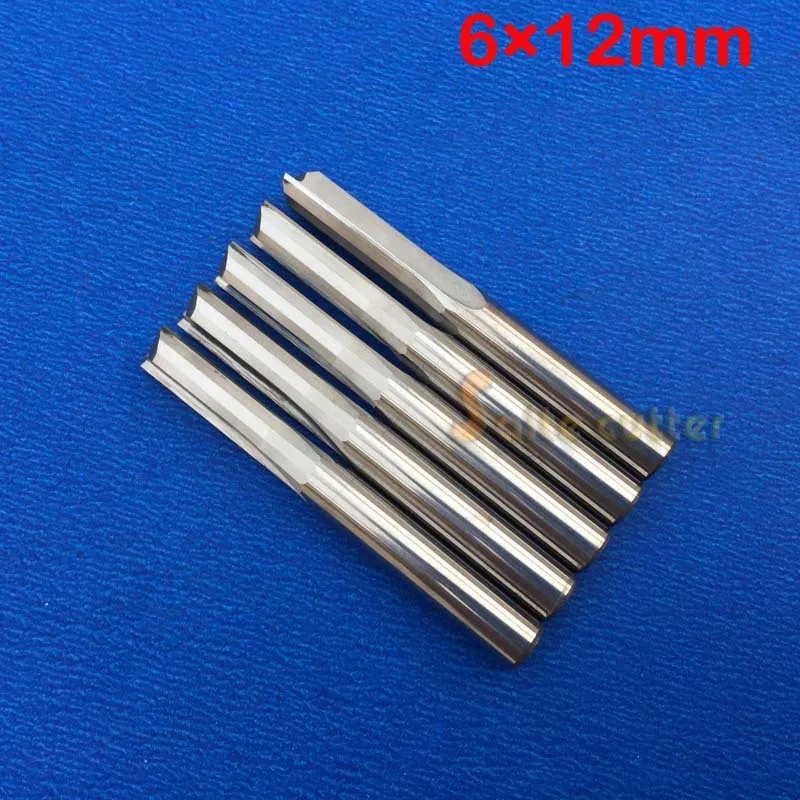 5 pcs 6*12mm Two Flutes Straight Bits,Wood Cutters,CNC Solid Carbide