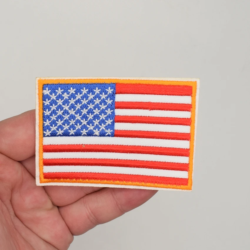 Flag United States America USA US Militaria Iron on Applique Patch Embroidered