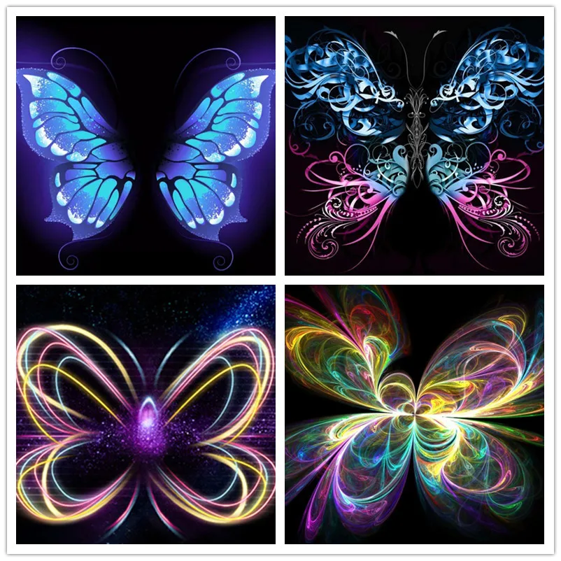5D Diamond Embroidery Colour Butterfly Cross Stitch DIY Painting Full Mosaic scenery rhinestones Home Decor gift | Дом и сад