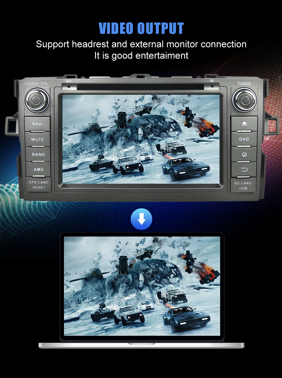 Best KANOR 4+32G Octa Core Android 9.0 2din car radio For Toyota Auris With GPS Navigation DVD Bluetooth SWC Audio Car Multimedia 6