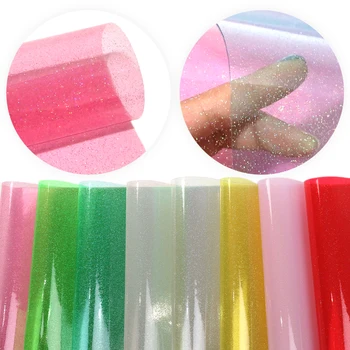 

David accessories 8Pieces/set 20*34cm Solid Color Transparent Faux Synthetic Leather Fabric DIY Accessories Phone Case,1Yc6614