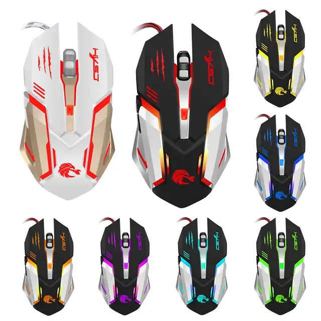 New LED Optical USB2.0 Wired Gaming Mouse Adjustable 5500DPI 6 Buttons Game Gamer PC Laptop Computer Mice QJY99