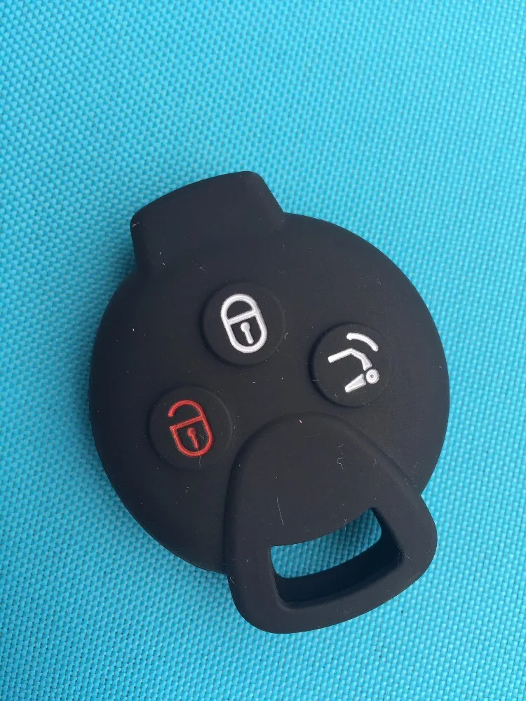 Silicone Car Key Case Cover For Smart City Coupe Cabrio Crossblade Fortwo Roadster K Forfour 3 Button Shell Parts