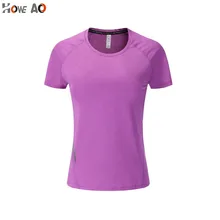 HOWE AO женская рубашка для бега с коротким рукавом Беговая скорость сухая Йога тренировочная рубашка дышащая сетка быстросохнущая футболка для йоги