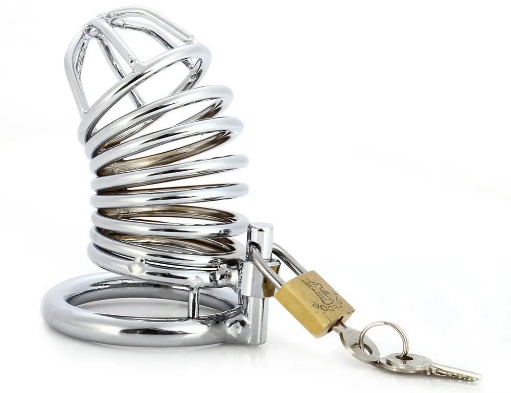 

stainless steel male chastity cage Men keyed padlocks