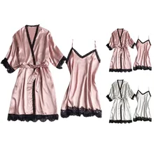 Женские пижамы сексуальный романтическое белье халат короткого пеньюара беби долл кружевное платье с v-образным вырезом, халат белье Ночная сорочка на бретельках L0329