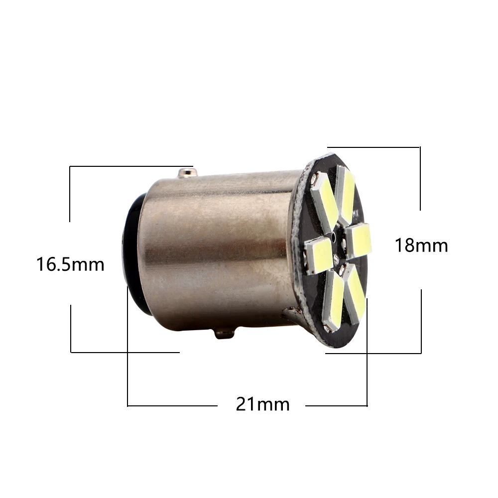 YM E Bright 20 100 шт./лот S25 1157 BAY15D 5730 6 SMD DC 12V автомобильный светодиодный фонарь для