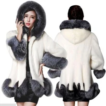 2016 New Winter Ladies Thick Warm Fur Rabbit Fur Outwear Women’s Bat Style Long Length Faux Raccoon Dog Fur Coat