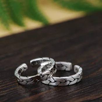

The Golden Fashion Wholesale Jewelry Line Fine Silver Thai Silver Archaize Style Unique Personality Open Weave New Gift