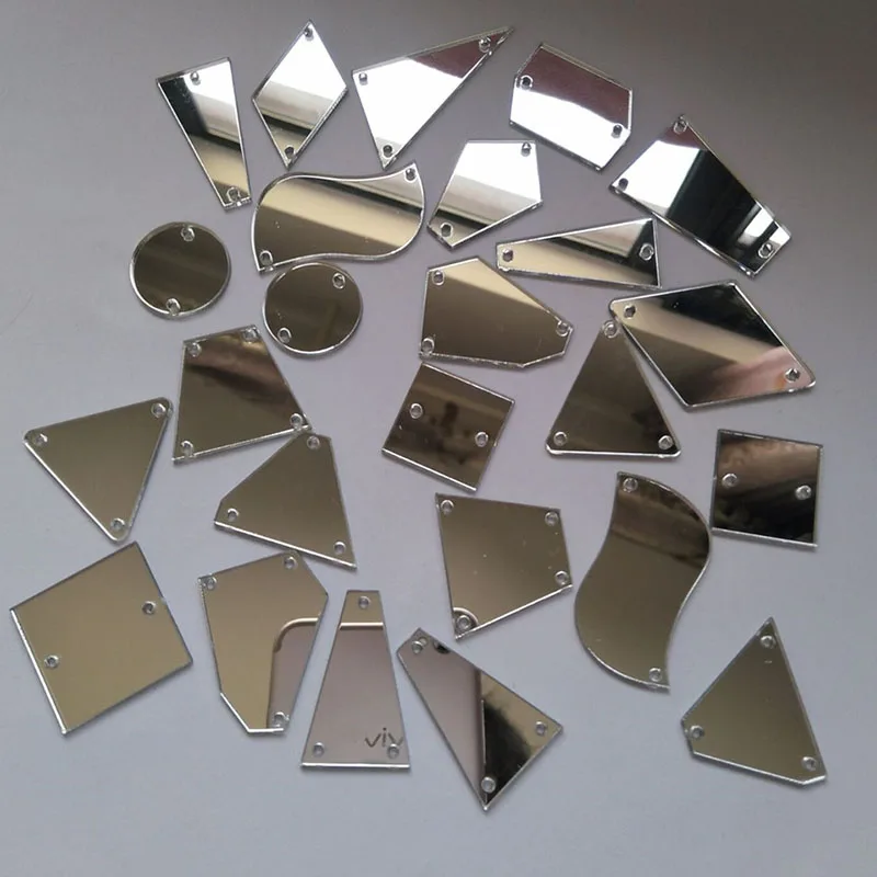 

10 colors Sew on Acrylic Mirror Rhinestones, Flatback Acrylic Sew On Stone for Dress Decoration 20pcs per lot