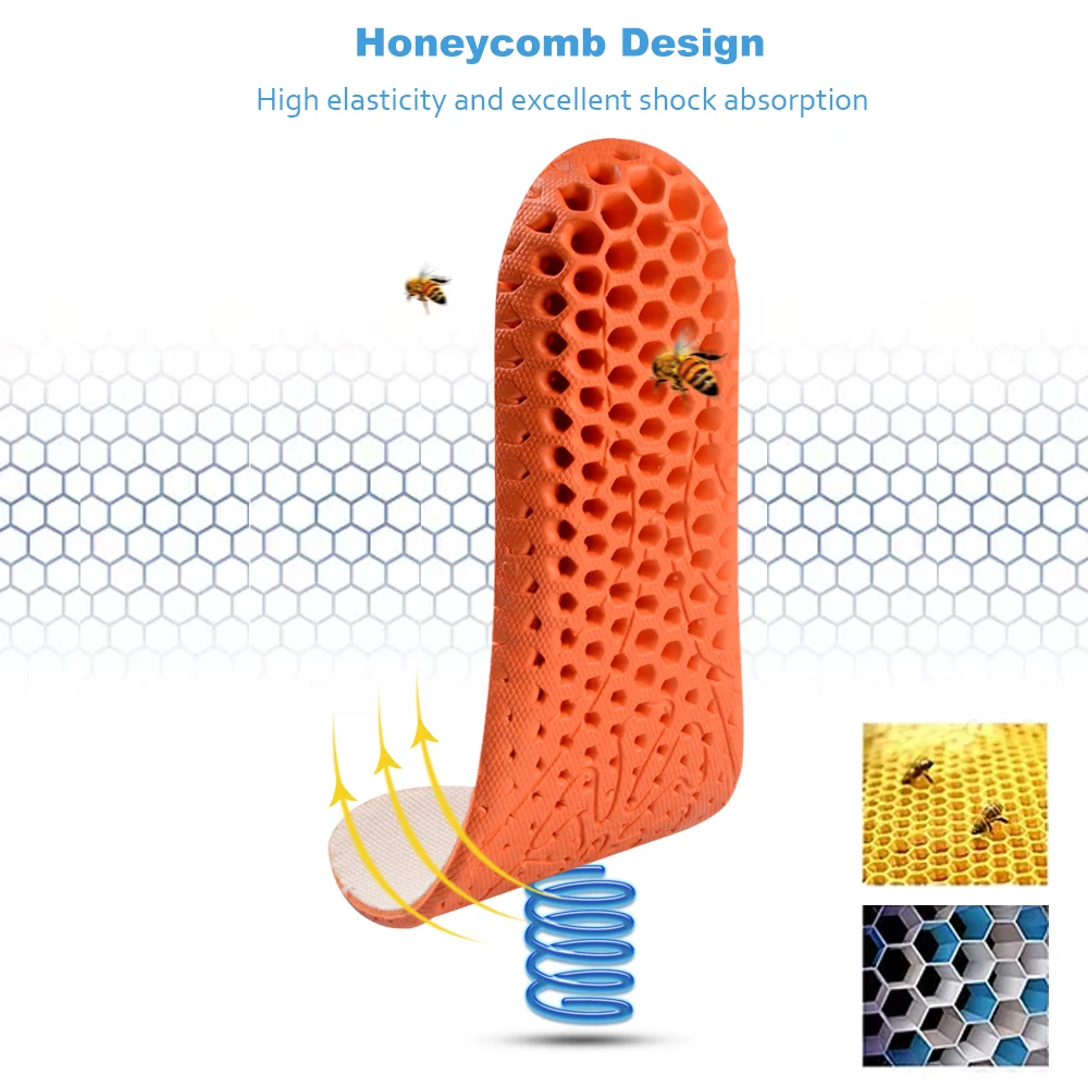 "Елино" Honeycomb Высота Увеличение Стельки Для мужчин Для женщин дышащая облегчить боль мышечная боль противоскользящие стельки колодки