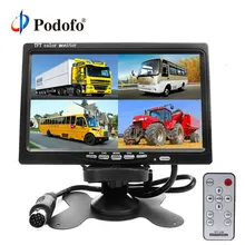 Podofo DC12V-24V 7 “LCD 4CH ingresso Video Car Monitor Video Per La Parte Anteriore Posteriore Vista Laterale Della Macchina Fotografica Quad Split Screen 6 modalità di Visualizzazione