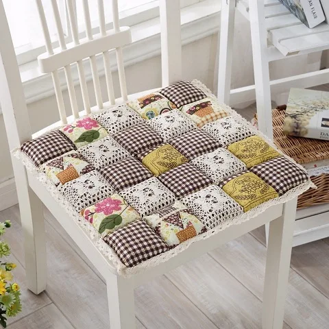 Thickened Square Seat Cushion Modern Dinning Chair Office Cotton Seat Pad Comfortable Computer Chair Cushion Lace Edge Cushion ► Photo 1/6