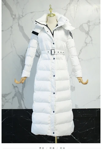 Женская зимняя куртка, длинная парка, Mujer Abrigos,, теплая, плотная, женский, хлопок, капюшон с подкладкой, куртка, manteau femme hiver LX2552 - Цвет: white