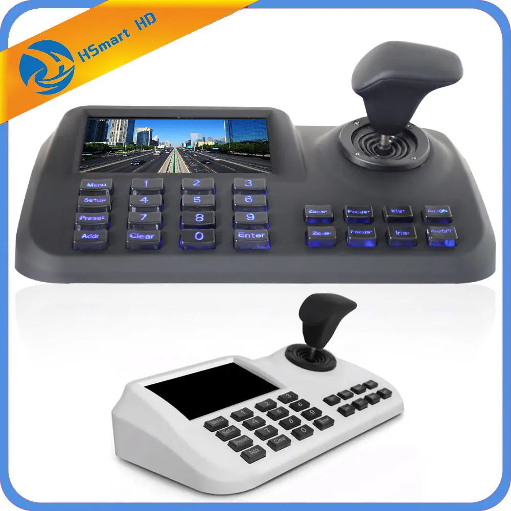 Onvif 3D CCTV IP PTZ joystick controller keyboard with 5 inch LCD screen for IP PTZ Camera