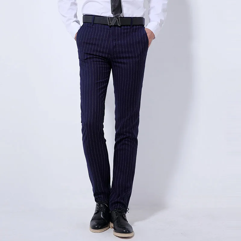 black pants with blue stripe