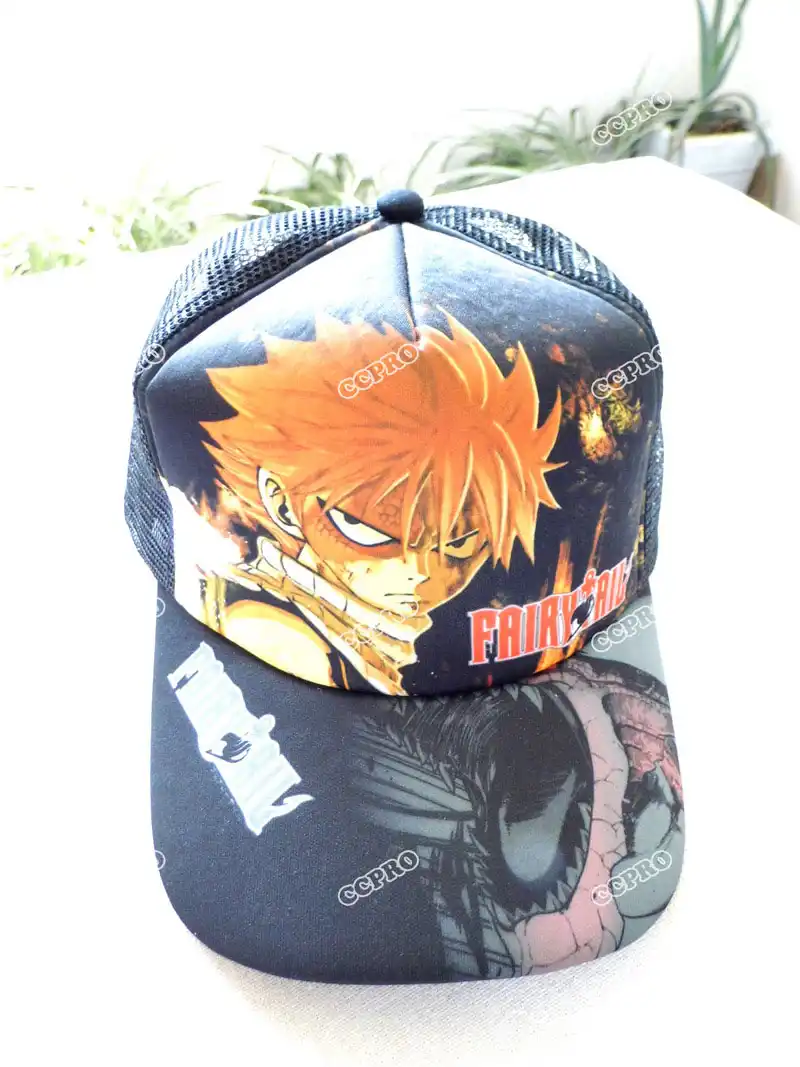 EU/_LevinArt Summer New Anime Fairy Tail Cosplay Hat Natsu Bucket Hat Unisex Fashion Sun Hats Baseball Cap